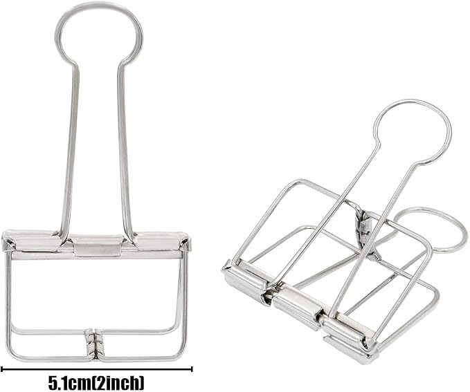 Extra Large Binder Clips 2 Inch, Big Paper Clamps Silver - Image 3