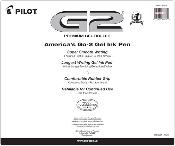 Pilot G2 Premium Refillable and Retractable Gel Ink Pens Fine Point, - Image 2