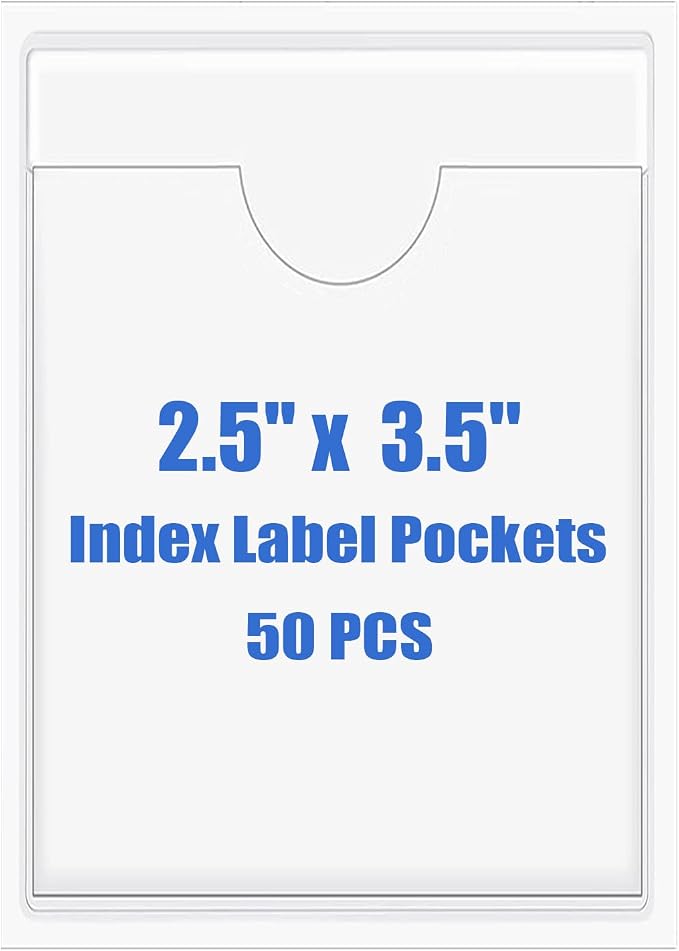 Origin-Joy 50 PCS Self-Adhesive Index Label Pockets by Origin-Joy