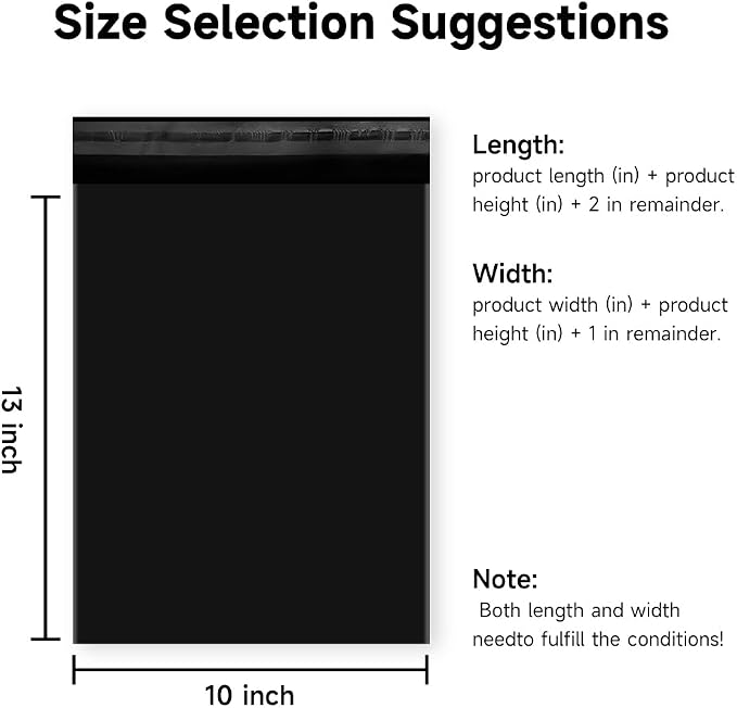 Poly Mailers Black 10X13 1000 Pack, Strong Adhesive Shipping Envelopes - Image 3