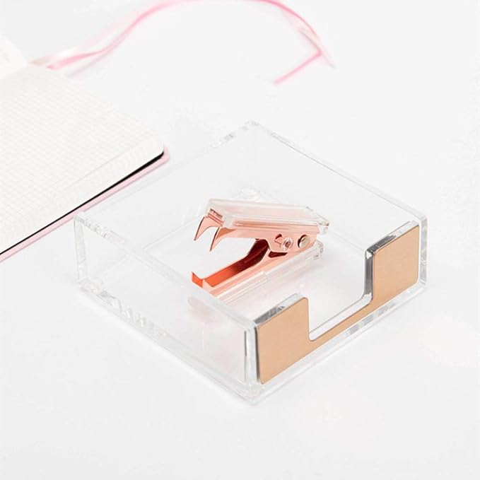 Clear Acrylic Rose Gold Staple Remover Dress Up Home | Office | School Desk - Image 4