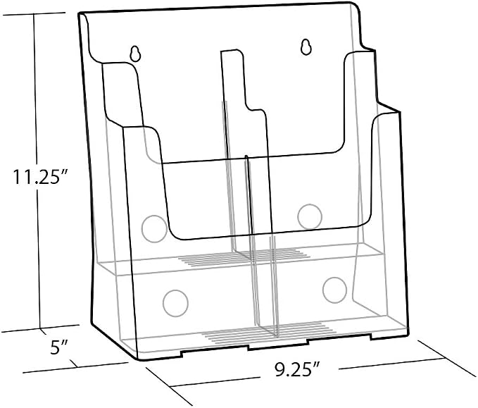 Azar Displays, Letter Size Brochure Holder, 2 Tier Literature Display, Flyer - Image 3
