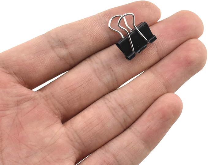 HAHIYO Binder Clips Paper Clamps Spring Steel Sturdy Mini 0.59 inches Width 0.2 by HAHIYO