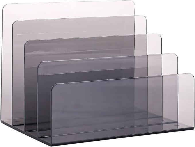 Sooyee 4 Compartment Acrylic File Organizer Holder Folder Organizer by Sooyee