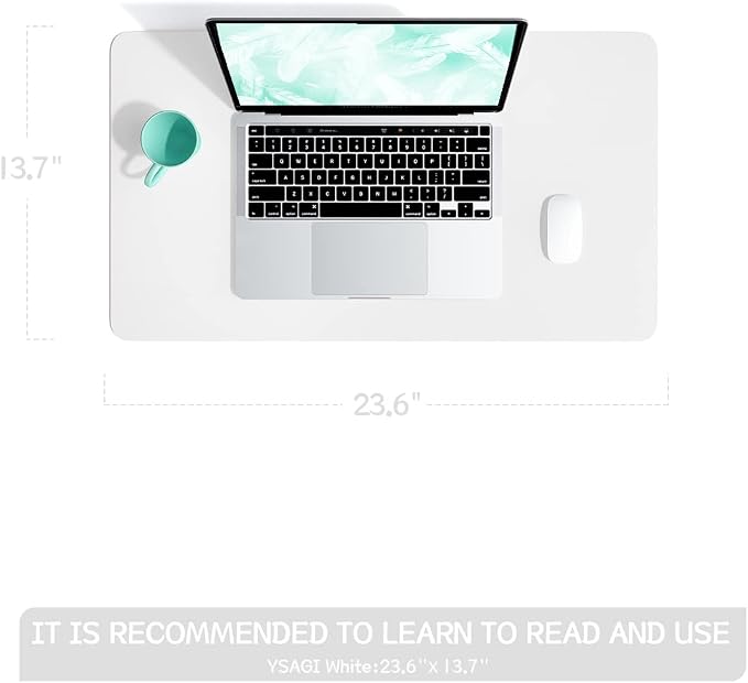 YSAGi Non-Slip Leather Desk Pad, Waterproof Laptop Computer Desk Keyboard Mat - Image 2