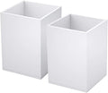 NIUBEE White Acrylic Pen Holder 2 Pack, Desktop Pencil Cup Stationery Organizer by NIUBEE