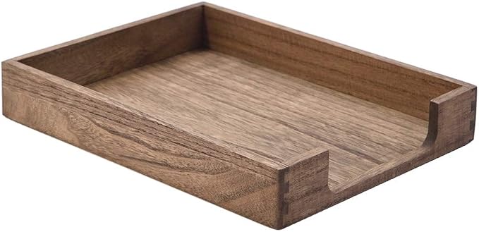 KIRIGEN Wood Letter Tray, Single-Tier Front-Load Desktop Paper Organizer by KIRIGEN