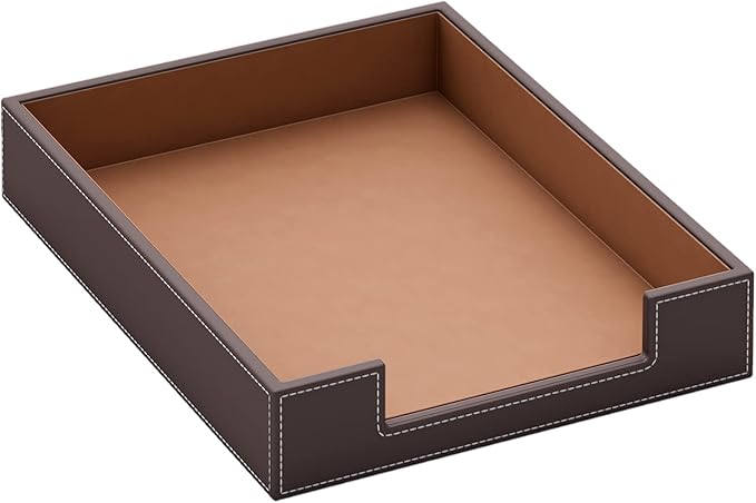 Leather Letter Tray, Thipoten Elegant Desk Organizer by THIPOTEN