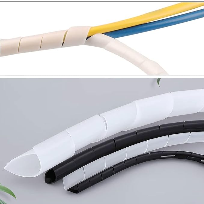 Spiral Cable Wrap -45 Ft 1/4" Cable Management Sleeve Organizer - Image 5
