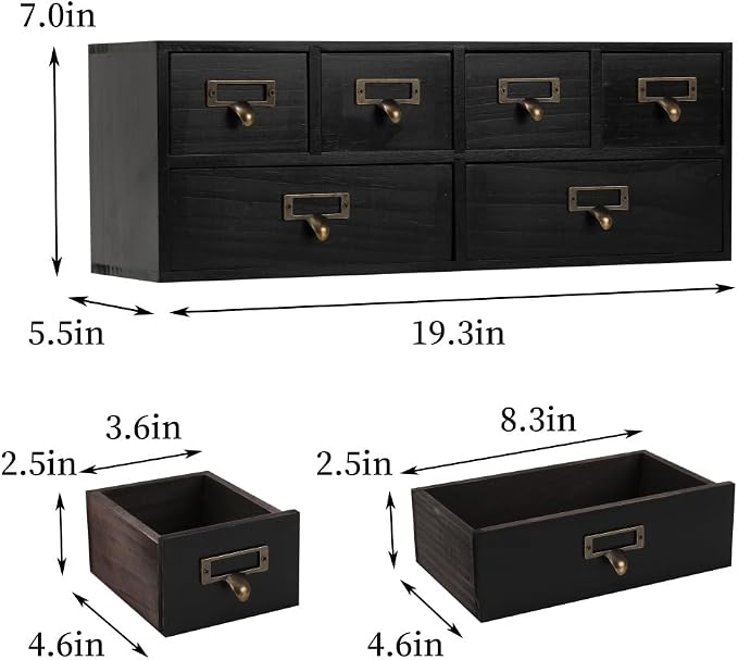 Apothecary Drawers Wooden Storage Box Vintage Wooden Drawers Wood Desktop - Image 3
