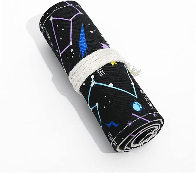 DIYOMR 24/36/72 Slots Pencil Wrap Pencil Rolls, Artist Colored Pencils Roll Up - Image 4