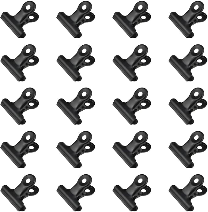 HAHIYO 1.25inch Black Bulldog Clips Metal File Hinge Binder Clips Clamps Save by HAHIYO