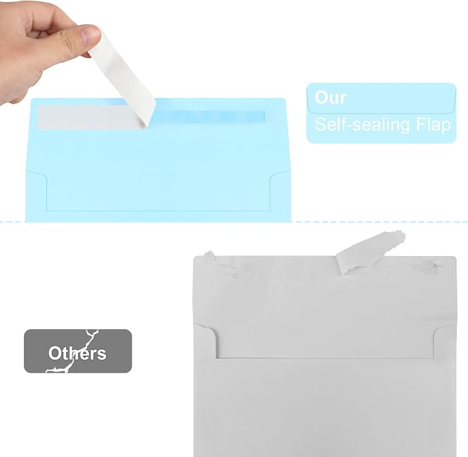 50 Packs Blue 5x7 Envelopes, A7 Invitation Envelopes Self Seal - Image 3