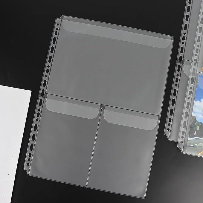 Mogoostry A4 Binder Pockets Zipperless Cash Envelopes 3 Pocket Binder Sleeves - Image 2