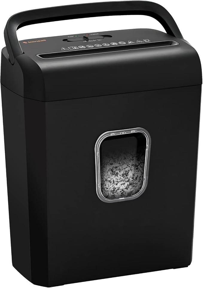 Bonsaii 6-Sheet Micro-Cut Paper Shredder, P-4 High-Security by bonsaii