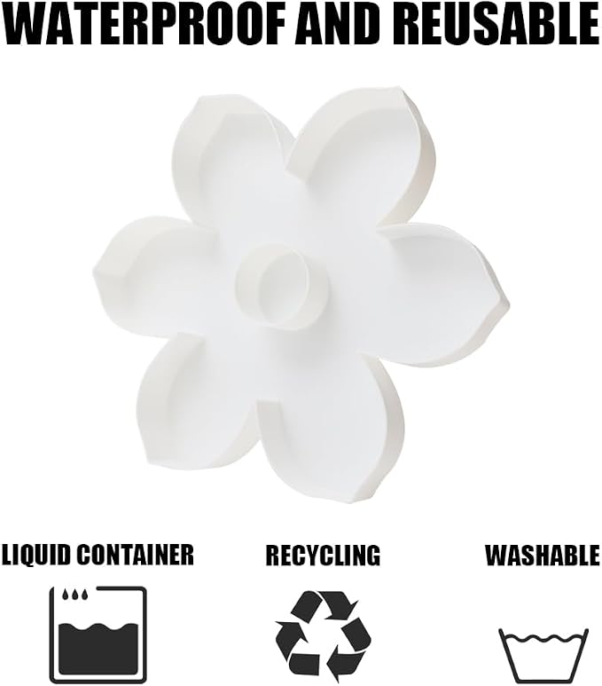 Plastic Fillable Flower Charcuterie Box, 10in Reusable Floral Shaped Tray - Image 3