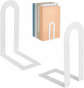 Chunful 2 Pcs White Modern Metal Book Ends by Chunful