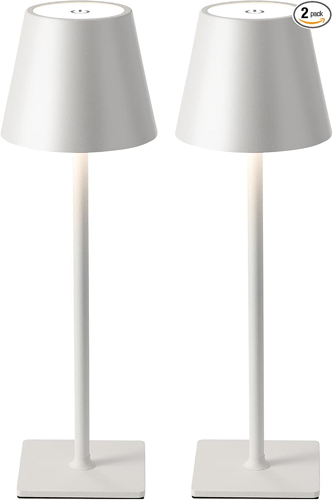KDG 2 Pack Cordless Table Lamp, Portable LED Desk Lamp, 5000mAh Battery Operated by KDG