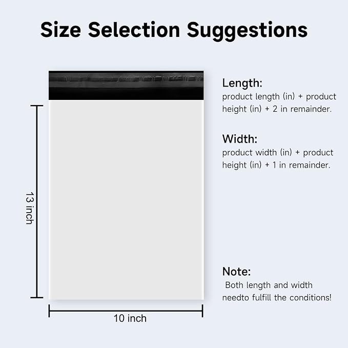 White Poly Mailers 10x13 Inch, 500 Pack | Self-seal shipping bags - Image 2