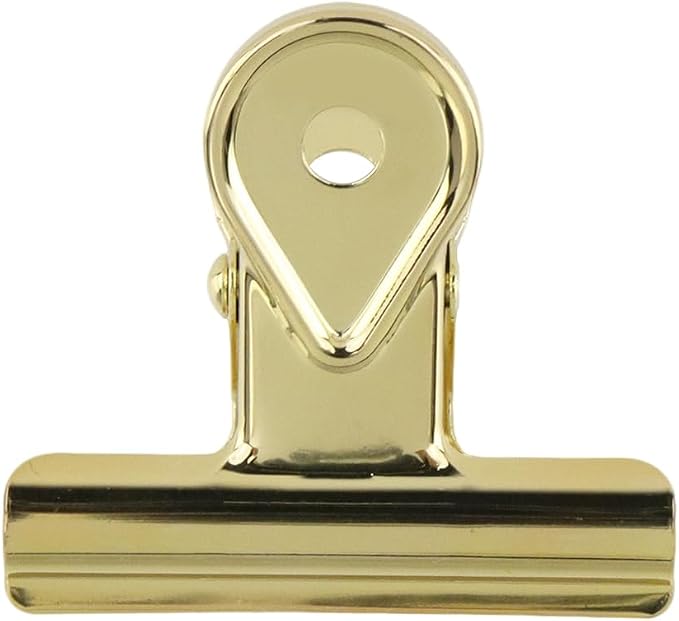 Xiaoyztan Mini Clips, 40mm Wide Gold Bulldog Clips Paper Clip Binder Bull Clip - Image 2