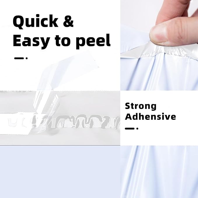POLYSELLS 500 pcs 10x13 Inches White x Silver Poly Mailers Shipping Envelopes - Image 4