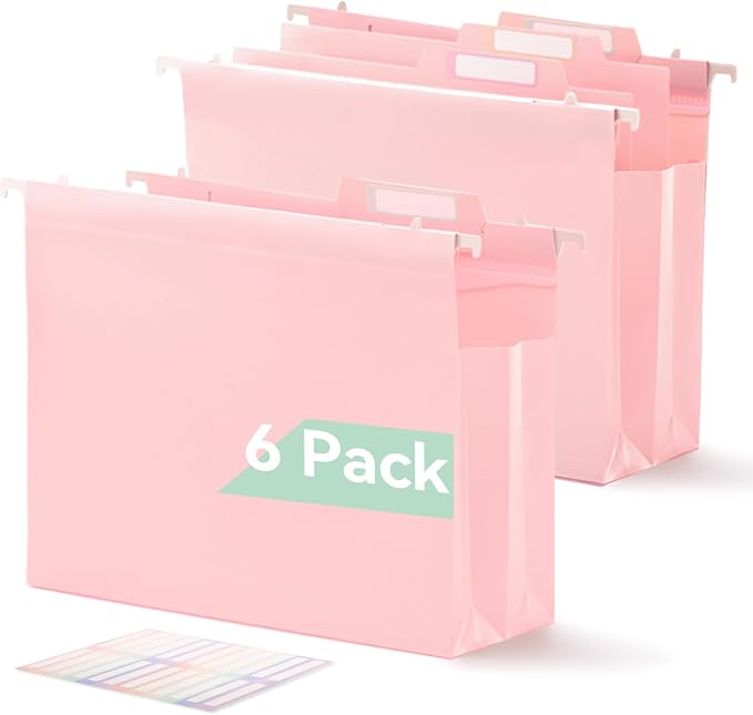 SortRax Plastic High Capacity Hanging File Folders, Side-Sealed Pocket by SortRax