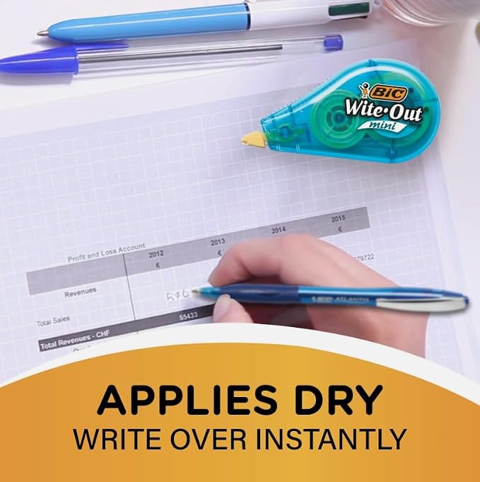 BIC Wite-Out Mini Correction Tape, No Dry Time, Long Lasting - Image 4