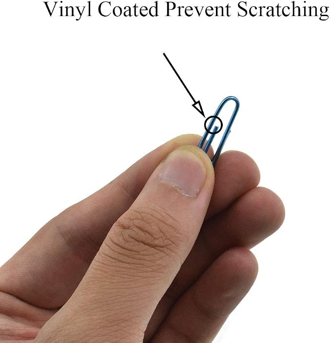 HAHIYO Paper Clips Large 1.3 inches Length Blue Paperclips Vinyl Coated Prevent - Image 3