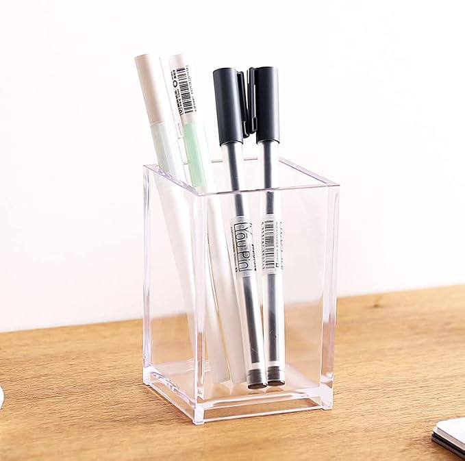 Newkita 3 Pack Clear Acrylic Cosmetic Pencil Pen Holder Cup, Desk Acrylic - Image 7