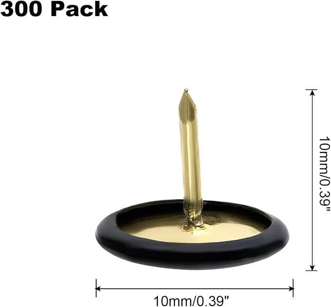 Piutouyar 300Pcs Black Decorative Flat Push Pin, Plastic Roundness Head - Image 3