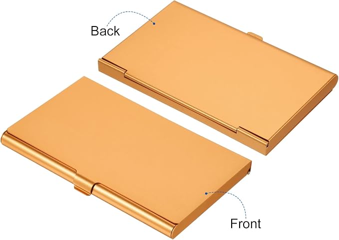 PATIKIL Business Card Holder, 2 Pieces Aluminum Alloy Flip Cover Slim Name - Image 3