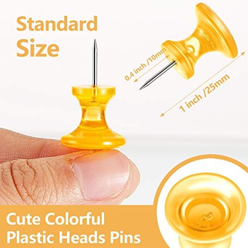 Outus 60 Pcs Giant Push Pins Jumbo Tacks 1/1.8inch Plastic Head - Image 2
