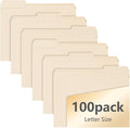 100 Pack Manila File Folders, 1/3-Cut Tab, Letter Size, 8.5x11 inches, Easy by GOGODUCKS