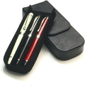 PU Leather Triple Pen Case Pencil Pouch Holder by MIVLXLX