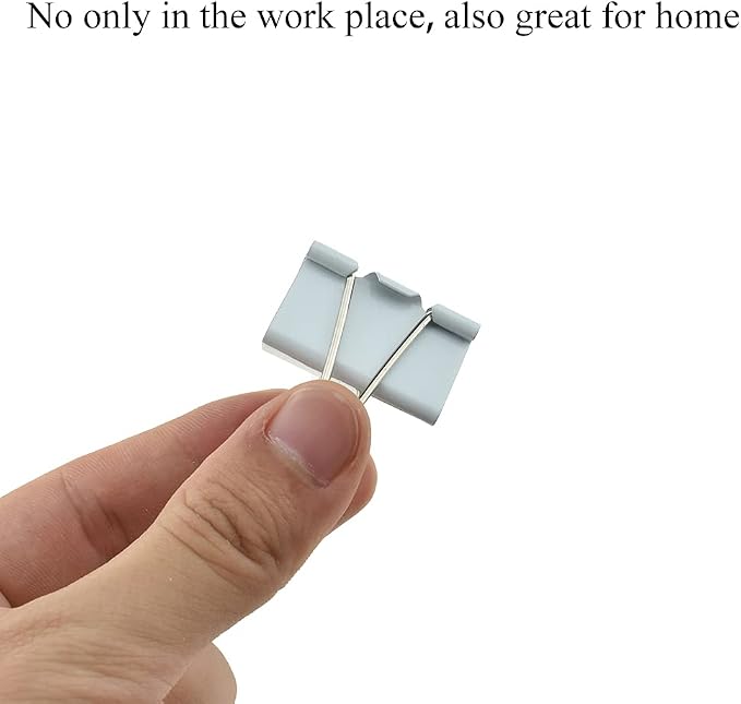 HAHIYO Binder Clips Paper Clamps Spring Steel Sturdy Medium 1.26 inches Width - Image 5