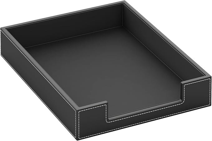 Leather Letter Tray, THIPOTEN Elegant Desk Organizer by THIPOTEN