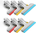 HOUSE AGAIN 6 Pack Stainless Steel Chip Bag Clips Covered by HOUSEAGAIN