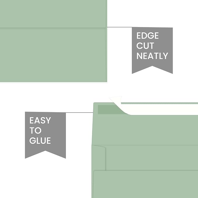 100 Packs 5x7 Sage Green Envelopes, A7 Envelopes - Image 3