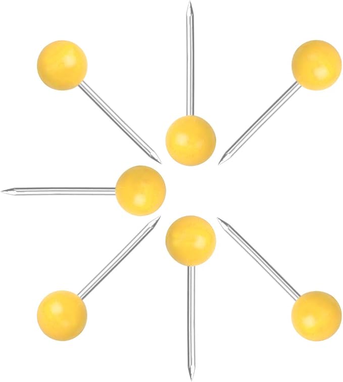 Map Tacks 1/8-Inch Assorted Color Beads Head Map Marking Push Pins - Image 2