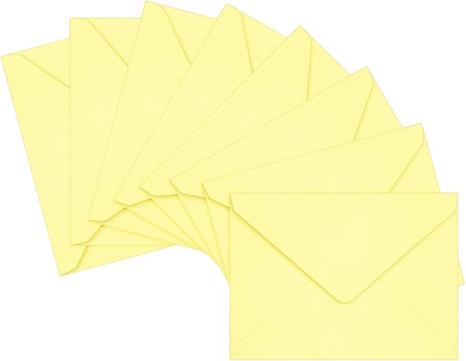 100 Pack A7 Envelopes, Light Yellow Greeting Card Envelopes Self Seal, 5.24 x by LIKAJON