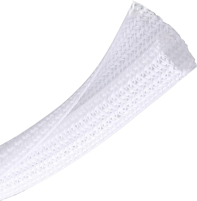 25ft - 3/4 inch Braided Cable Management Sleeve Cord Protector - Self-Wrapping by CrocSee
