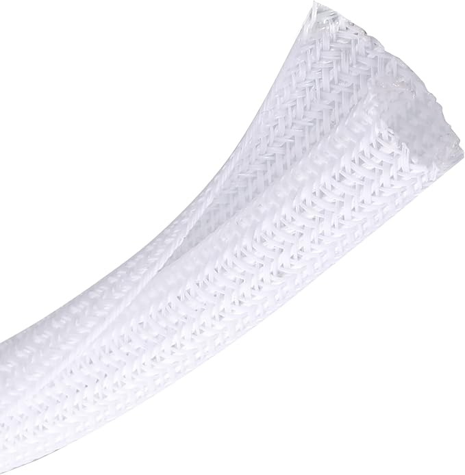 10ft - 1/4 inch Braided Cable Management Sleeve Cord Protector - Self-Wrapping by CrocSee