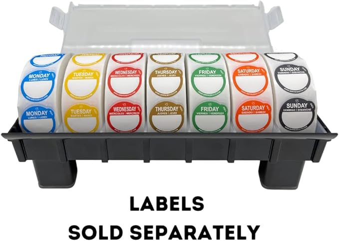 QSRProducts 7-Slot Day of The Week Covered Label Dispenser - Image 4