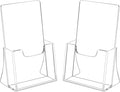 HIIMIEI 2 Pack 4 inch Wide Acrylic Brochure Holders by HIIMIEI