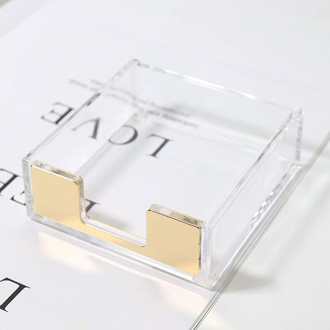 MultiBey Clear Acrylic Desktop Set Self-Stick Note Holders & Staple Removers - Image 3