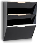 Chunful 3 Tier Mail Sorter Letter Wall Holder Black Acrylic Wall Mounted Mail by Chunful