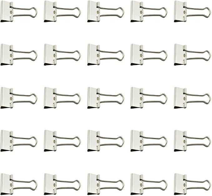 HAHIYO Binder Clips Paper Clamps Spring Steel Sturdy 0.98 inches Width 0.31 by HAHIYO