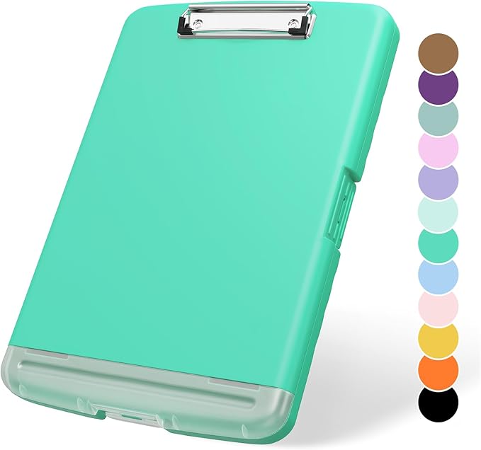 Plastic Clipboard with Storage, 8.5 x 11 Storage Organization Box Side-Opening by ZAXMEY