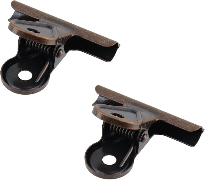 Xiaoyztan Mini Clips, 50mm Wide Red Bronze Bulldog Clips Paper Clip Binder Bull - Image 3