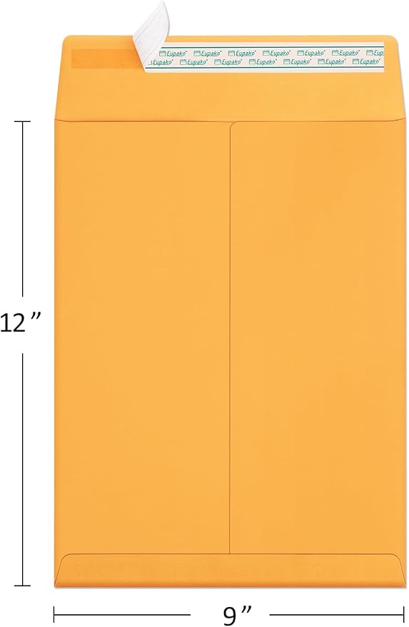 Eupako Catalog Mailing Envelopes 9x12 Brown Envelopes Self Seal 250 Pack - Image 2
